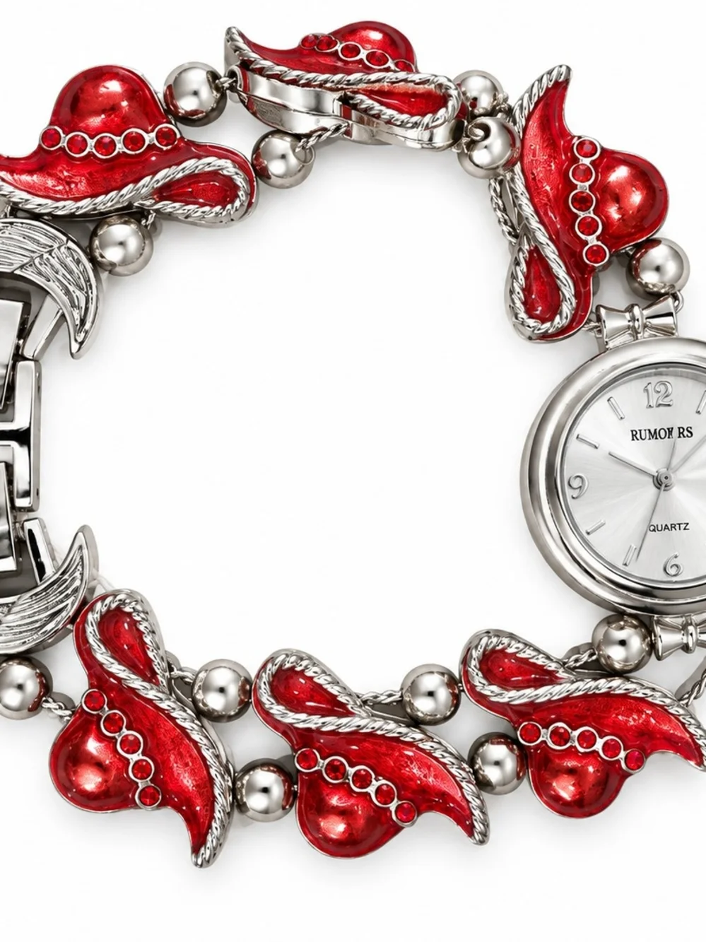 Rumors Red Hat Society Ladies Charm Watch • Red Hat Bracelet Quartz Watch